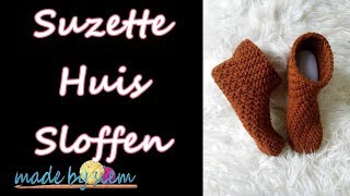 Suzette Huis Sloffen  1 bol Project  Haken  Tutorial  Nederlands [upl. by Lilithe]