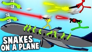 SNAKES on a PLANE Stick Fight NEW MAPS amp Crazy Weapons Stick Fight Multiplayer Gameplay [upl. by Zhang]