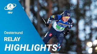 World Cup 2223 Oestersund Men Relay Highlights [upl. by Nolyak685]