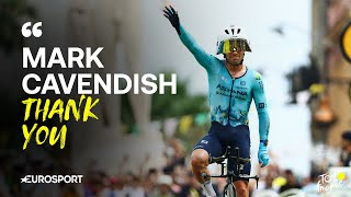 EMOTIONAL MOMENT FOR HIM 👋  Sir Mark Cavendish Tour de France Legend 🐐🇫🇷  Eurosport Cycling [upl. by Pinzler]