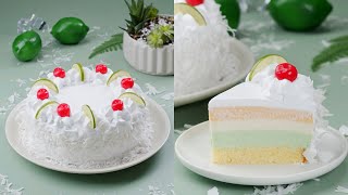 Some great tropical cake decorating ideas for summer  Coconut mousse cake recipe [upl. by Richella]