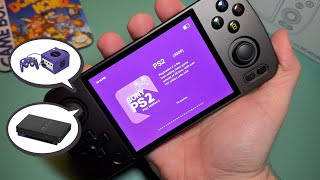 PS2 amp GameCube in your pocket  Anbernic RG405M  Unboxing  Quick size comparison  First power on [upl. by Alben]