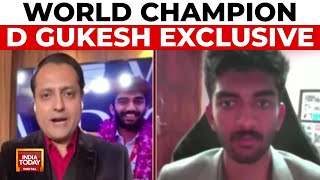 World Chess Champion D Gukesh Exclusive Gukesh Reflects On Winning Moment  India Today News [upl. by Clevie458]