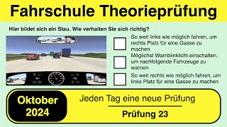 🚘 Führerschein Theorieprüfung Klasse B 🚗 Oktober 2024  Prüfung 23🎓📚 [upl. by Seem]