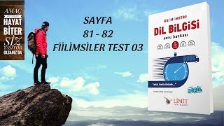 LİMİT YAYINLARI  LİMİT KRONOMETRE DİL BİLGİSİ SB  FİİLİMSİ TEST 03 [upl. by Bivins]