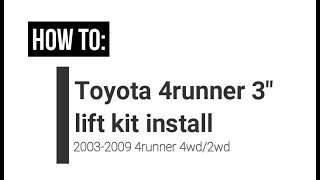 HOW TO toyota 4 runner leveling kit install 2003 thru 2009 [upl. by Yate]