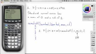 Ti 84 standard normalcdf [upl. by Aseek]