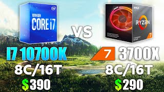 Core i7 10700K vs Ryzen 7 3700X Test in 10 Games [upl. by Barkley]