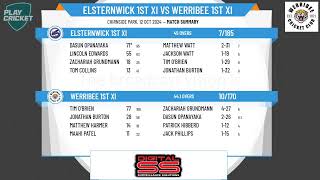 Elsternwick 1st XI v Werribee 1st XI [upl. by Lednek]