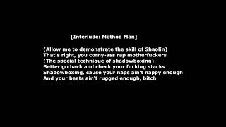 Gza amp Method Man  Shadowboxin Lyrics [upl. by Tommi]