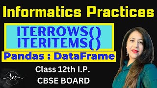 Iterating over DataFrames Using iterrows and iteritems on DataFrames  Python Pandas 12 IP CBSE [upl. by Welton]