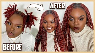 Soft Locs Over Starter Locs NO CROCHET [upl. by Lekar]