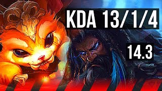 GNAR vs UDYR TOP  1314 Legendary  KR Challenger  143 [upl. by Yate]