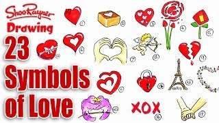 How to draw 23 symbols of love [upl. by Kier737]