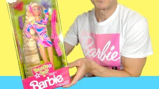 Grown Man Reacts Unboxing Review 1992 Totally Hair Barbie Signature Reproduction [upl. by Lexine]