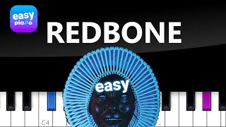 Redbone Childish Gambino  EASY PIANO TUTORIAL [upl. by Hirz696]