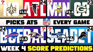 NFL Week 4 Score Predictions for EVERY Game [upl. by Dloraj]