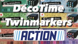 DécoTime TwinMarkers NIEUWE KLEUREN  ACTION  Swatching amp Unboxing [upl. by Joliet]