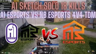 A1 Esports VS NB Esports M416 4V4 TDM FIGHT😰A1nbSK3TCH Solo 18 Kills😬 [upl. by Hgielak]