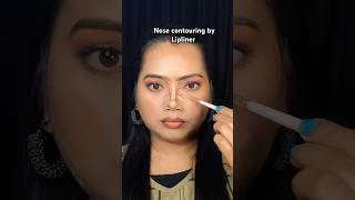 Nose contouring by lipliner easycontour shortsvideo contourhack liplinerhack makeuphacks [upl. by Fagan]