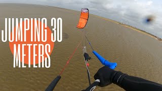 Jumping 30 Meters High  Kitesurfing During Storm Evert [upl. by Ymma330]