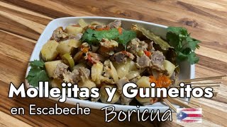 Mollejitas con Guineitos en Escabeche Puerto Rican style chicken Gizzards amp Green Bananas [upl. by Elston]