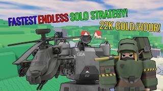 SOLO ENDLESS GRIND STRATEGY 22K GOLDHOUR  TOWER DEFENSE X [upl. by Acisset]