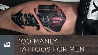 100 Manly Tattoos For Men [upl. by Valaree65]