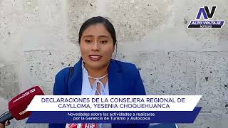 DECLARACIONES DE LA CONSEJERA REGIONAL DE CAYLLOMA YESENIA CHOQUEHUANCA [upl. by Gerson751]