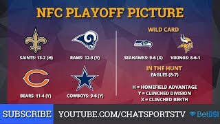 NFL Playoff Picture NFC Clinching Scenarios And Standings Entering Week 17 of 2018 [upl. by Tedmann]