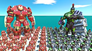 Hulkbuster Team vs Hulk Warrior Team  Animal Revolt Battle Simulator [upl. by Aicirtal]