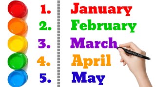 Learn to Write Months of the Year  Months Name in English  12 Months Name with Spelling [upl. by Rabbi64]