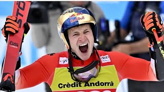 Ski Alpin Mens giant Slalom 2run Soldeu Highlights [upl. by Novelc]