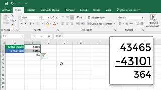 Calcular la diferencia entre dos fechas en Excel [upl. by Cyprus773]