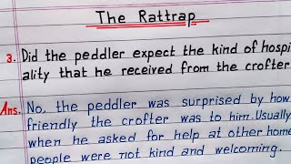 Did the peddler expect the kind of hospitality that he received from the crofter  The Rattrap NCERT [upl. by Lilian62]