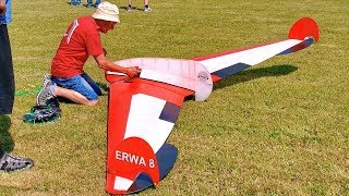 HUGE RC 400M WINGSPAN ERWA 8 SCALE MODEL GLIDER NURI 1930 FLIGHT DEMONSTRATION [upl. by Platto]