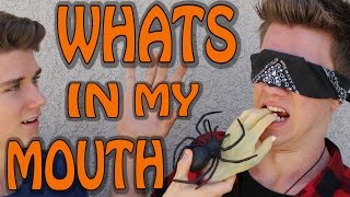 WHATS IN MY MOUTH CHALLENGE HALLOWEEN STYLE  Collins Key ft Devan [upl. by Shara461]