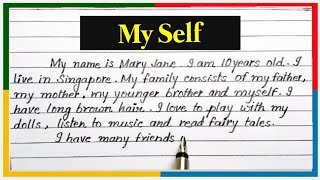 Myself paragraph writing in EnglishMyself Essay [upl. by Niras]