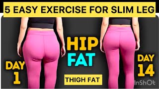 Workout for slim legs 🔥 5 easy exercise for hip thigh fatloss viralvideo legs workout [upl. by Lindi]