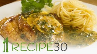 Chicken Piccata a velvety zingy lemon butter chicken with capers  Recipe by wwwrecipe30com [upl. by Wendelin404]