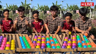 Two siblings compete to make the ball the same color in 30 seconds [upl. by Uzzial510]