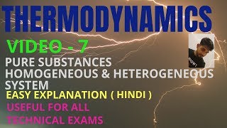 VIDEO 7 THERMODYNAMICS PURE SUBSTANCES amp HOMOGENEOUS AND HETEROGENEOUS SYSTEM [upl. by Robinia]