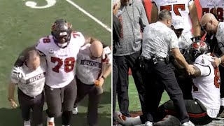 Tristan Wirfs Injury Update Bucs Star Tackle Suffers Potentially Serious Knee Injury [upl. by Kemble]