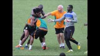 Man Citys player Abdul Razak and Gosso training fight [upl. by Enniotna]