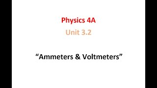 Ammeters amp Voltmeters [upl. by Nanerb]