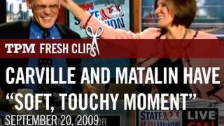 Carville and Matalin Have a quotSoft Touchy Momentquot on CNN [upl. by Yeargain398]