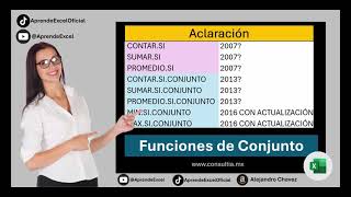 Aclaración para funciones de conjunto en 2016 o posterior [upl. by Aznaed]