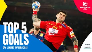 Top 5 Goals  Day 1  EHF EURO 2024 [upl. by Lainey]