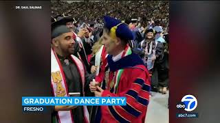 Fresno State graduation becomes giant dance party [upl. by Artiek]