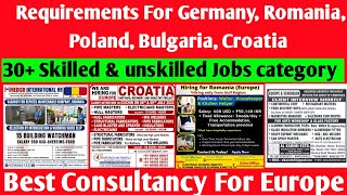 Europe Jobs Vacancy 2024  Skilled amp Unskilled Jobs Category [upl. by Konikow]